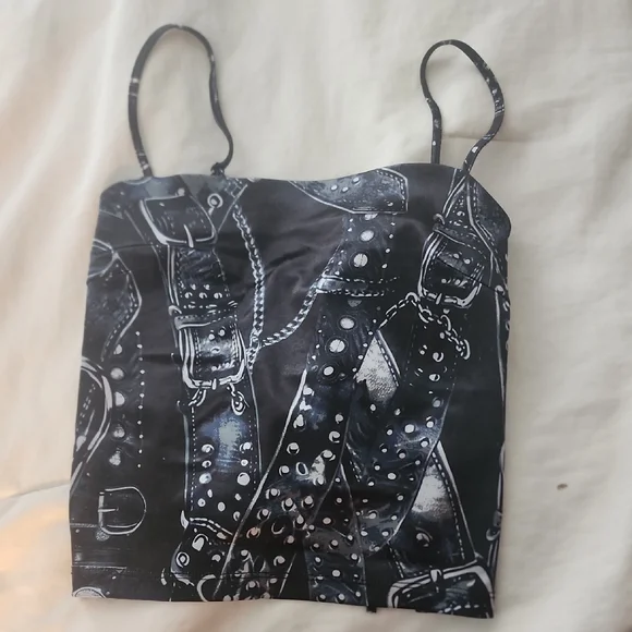 Urban Outfitters Silent + Noise Y2K Open Back Graphic Tank Indie Sleaze - Picture 3 of 6